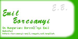 emil borcsanyi business card